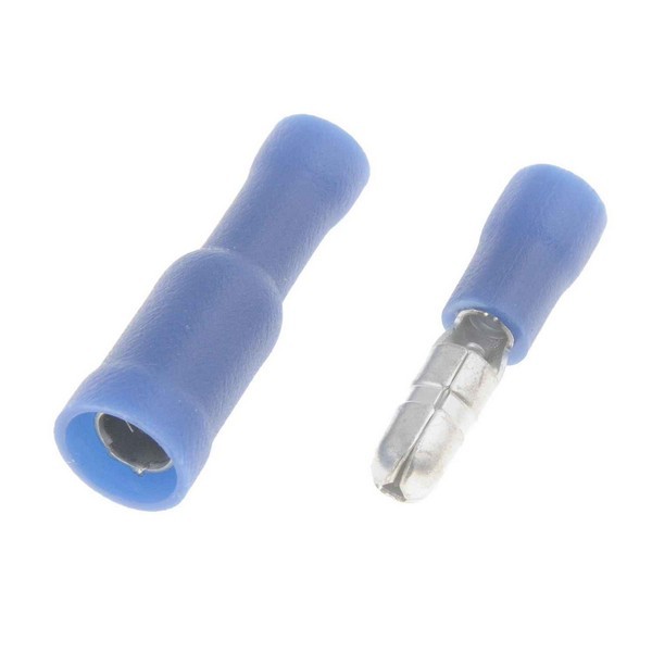 16-14 Gauge Male/Female Set Bullet Terminal, .157 In., Blue