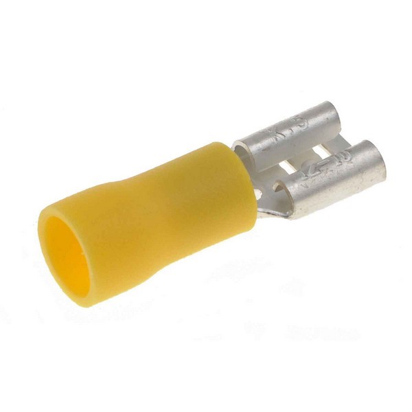 12-10 Gauge Female Disconnect, .250 In., Yellow