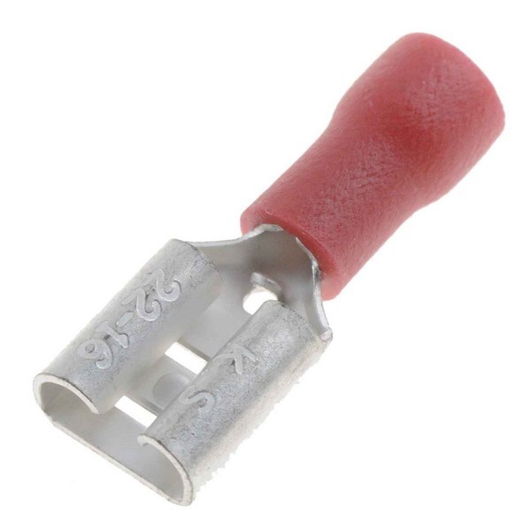 22-18 Gauge Female Quick Disconnect, .250 In., Red
