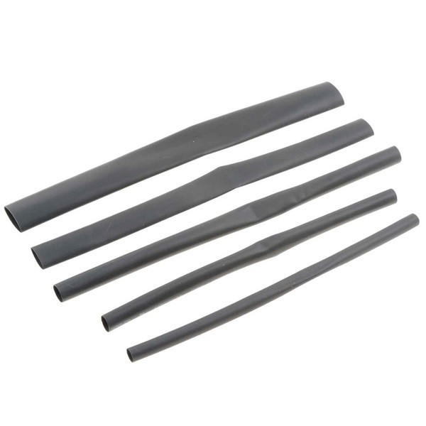 6 Inch, Black, Assorted Widths, Heat Shrink Tubing Polyolefin