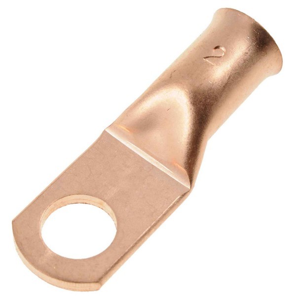 2 Gauge 3/8 In. Copper Ring Lug