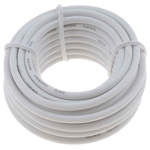 12 Gauge White Primary Wire- Card