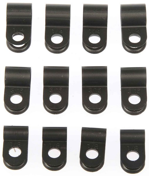 1/8 , 3/16, 1/4 In. - Black Nylon Clamp Assortment