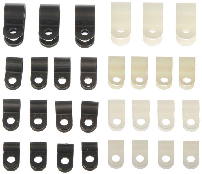1/8 , 3/16, 1/4 In. - Black Nylon Clamp Assortment