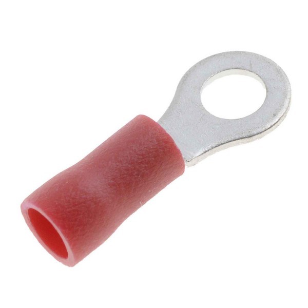 22-18 Gauge Ring Terminal, No. 8, Red