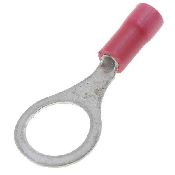 22-18 Gauge Ring Terminal, 3/8 In., Red