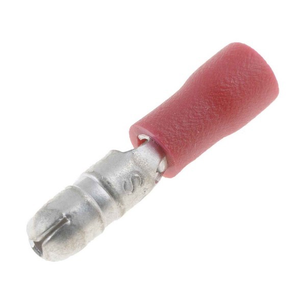 22-18 Gauge Male Bullet Terminal, Red