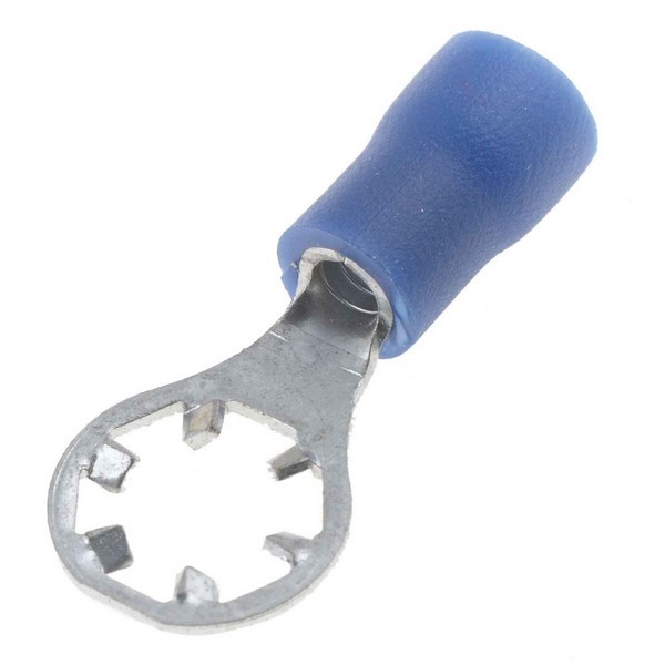 16-14 Gauge Star Ring Terminal, No. 10, Blue