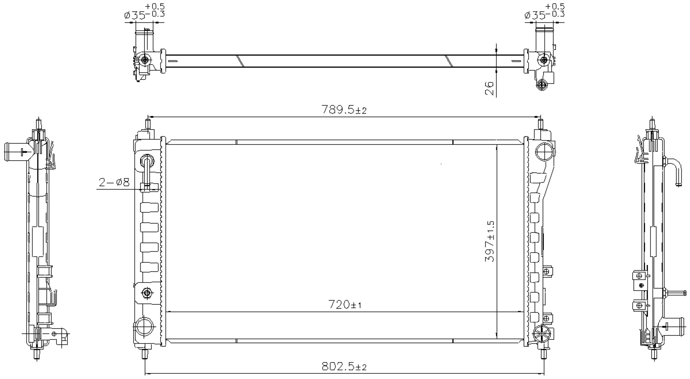 Radiator with Oil Cooler