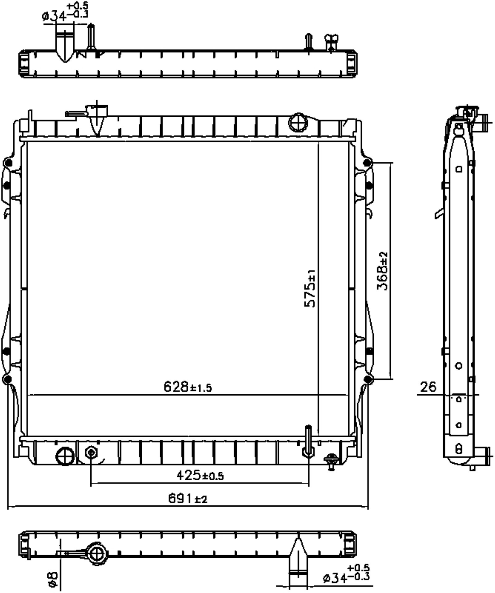 Radiator with Oil Cooler