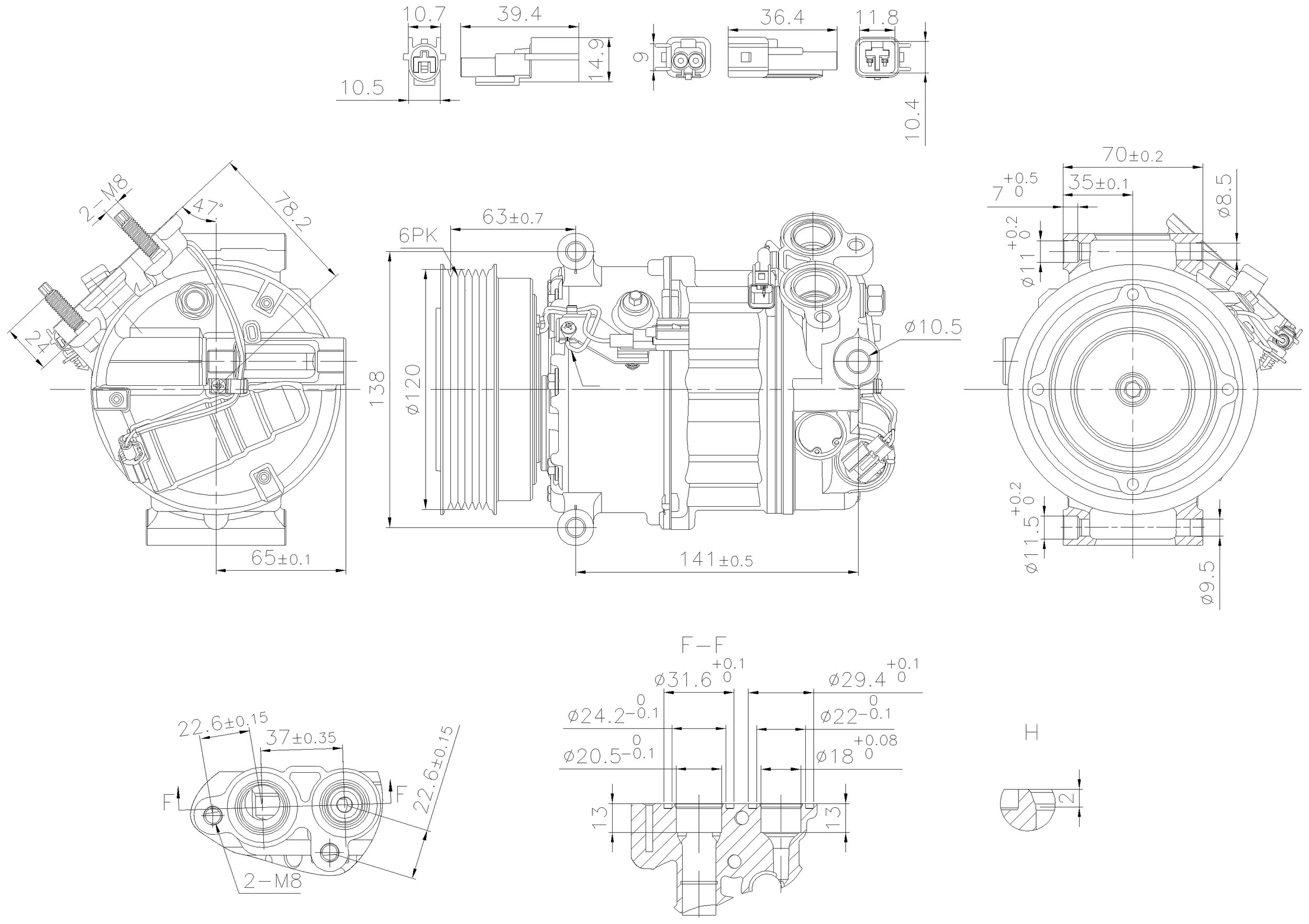 Air Conditioning Compressor with Clutch
