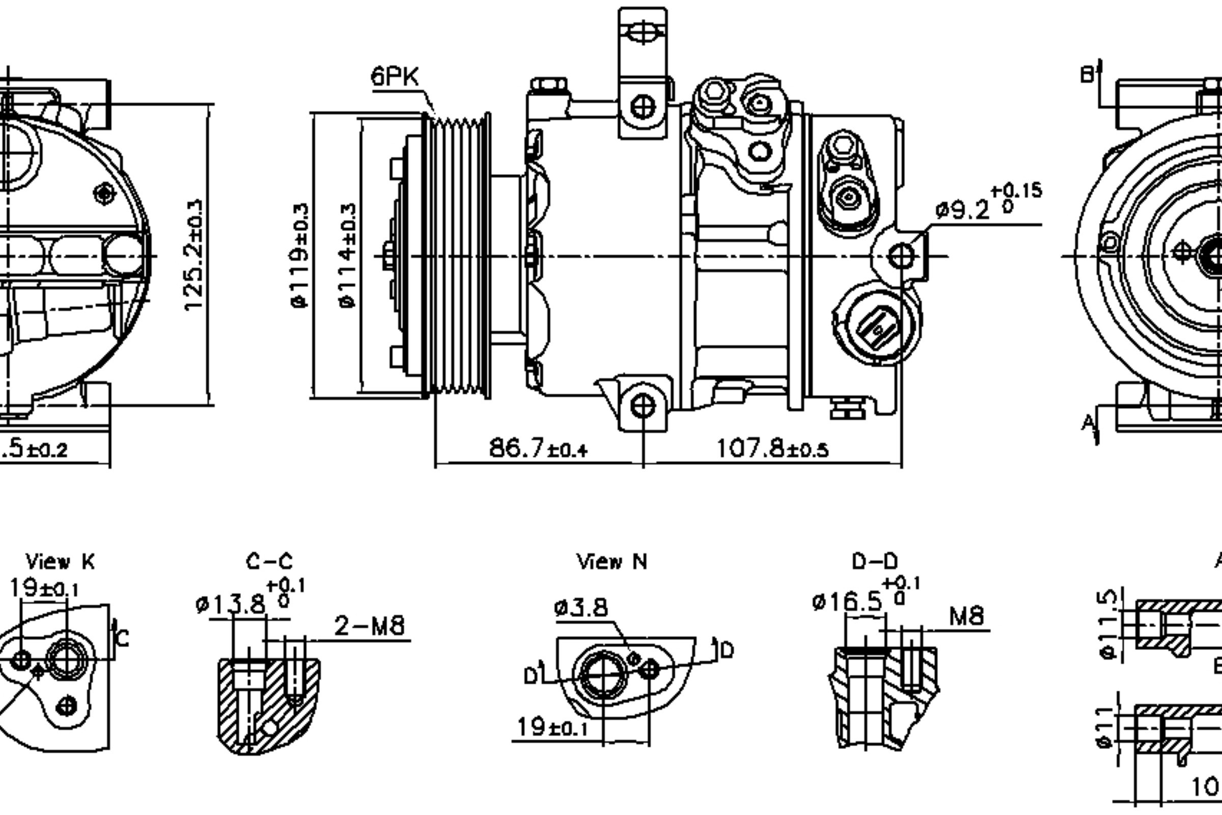 Air Conditioning Compressor with Clutch