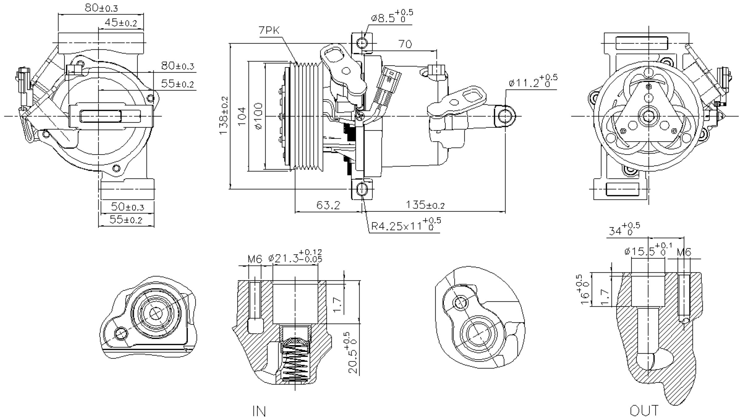 DKV09Z Compressor with Clutch