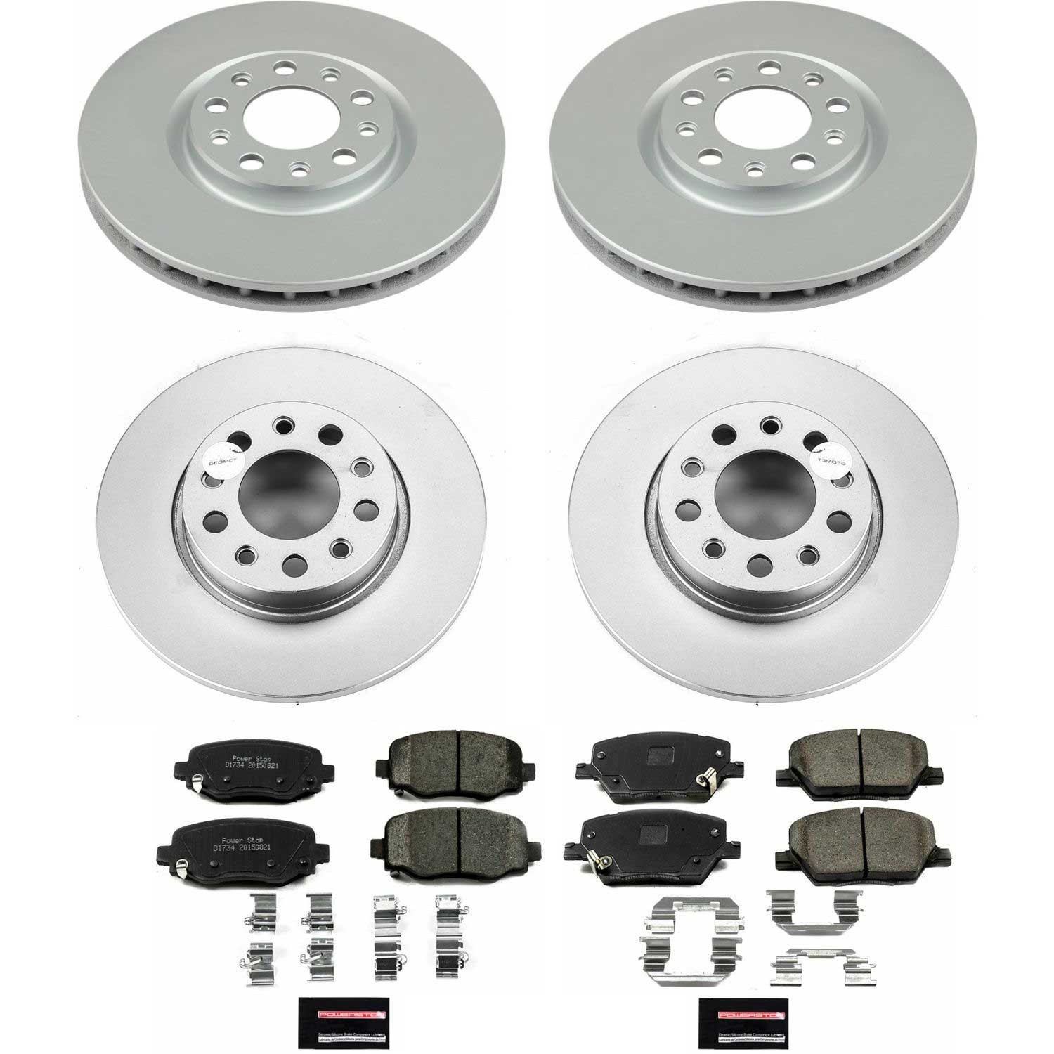 Genuine Geomet Coated Rotor and Low-Dust Ceramic Brake Pad Kit