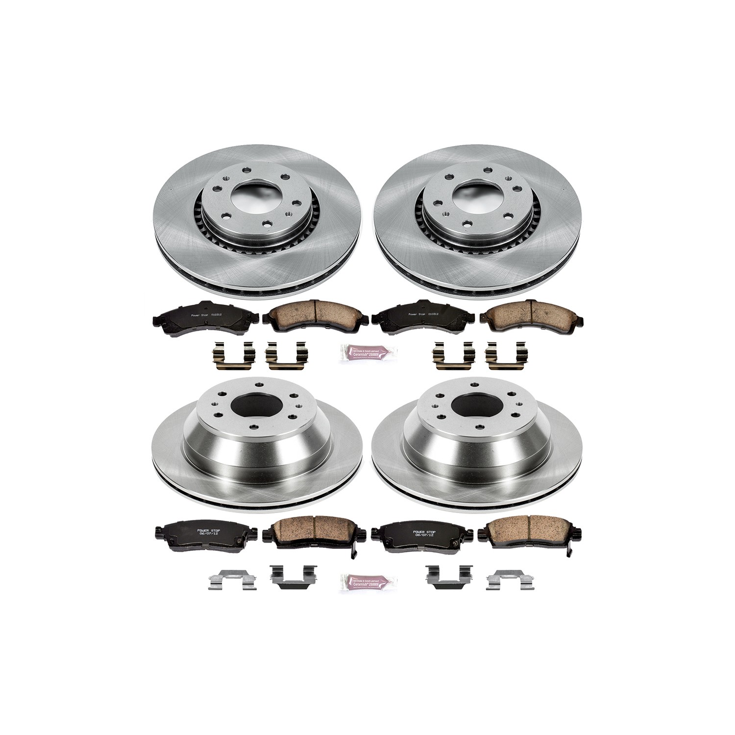 OE Stock Replacement Low-Dust Ceramic Brake Pad and Rotor Kit