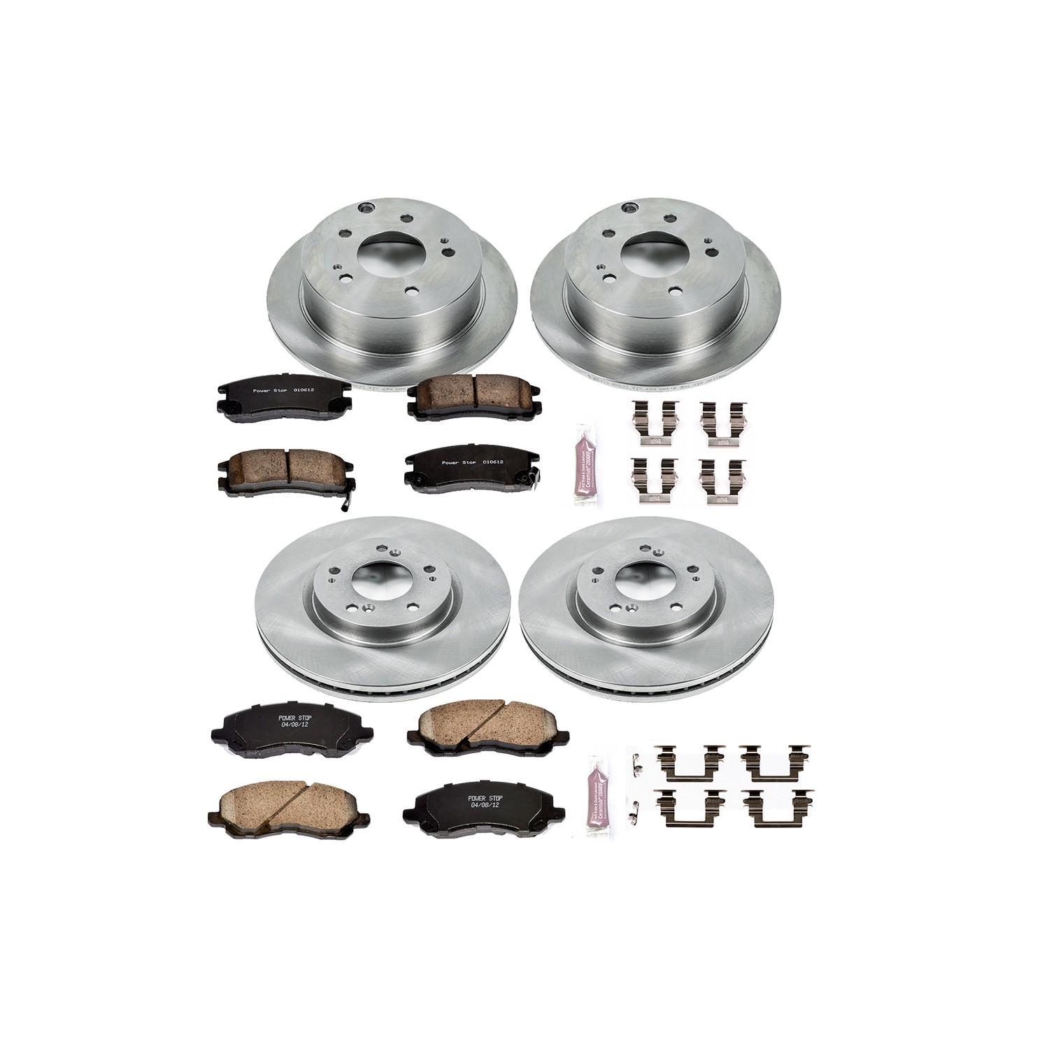 OE Stock Replacement Low-Dust Ceramic Brake Pad and Rotor Kit