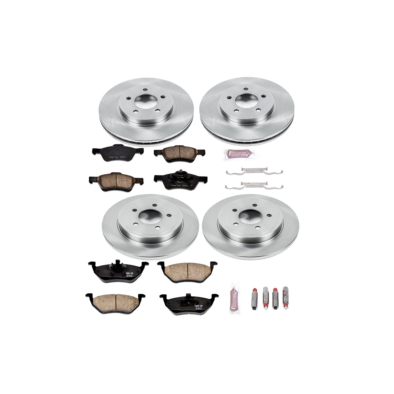 OE Stock Replacement Low-Dust Ceramic Brake Pad and Rotor Kit