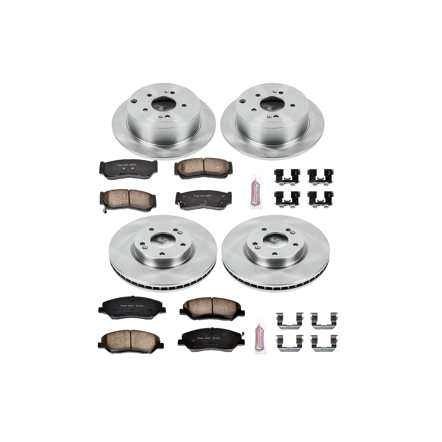 OE Stock Replacement Low-Dust Ceramic Brake Pad and Rotor Kit