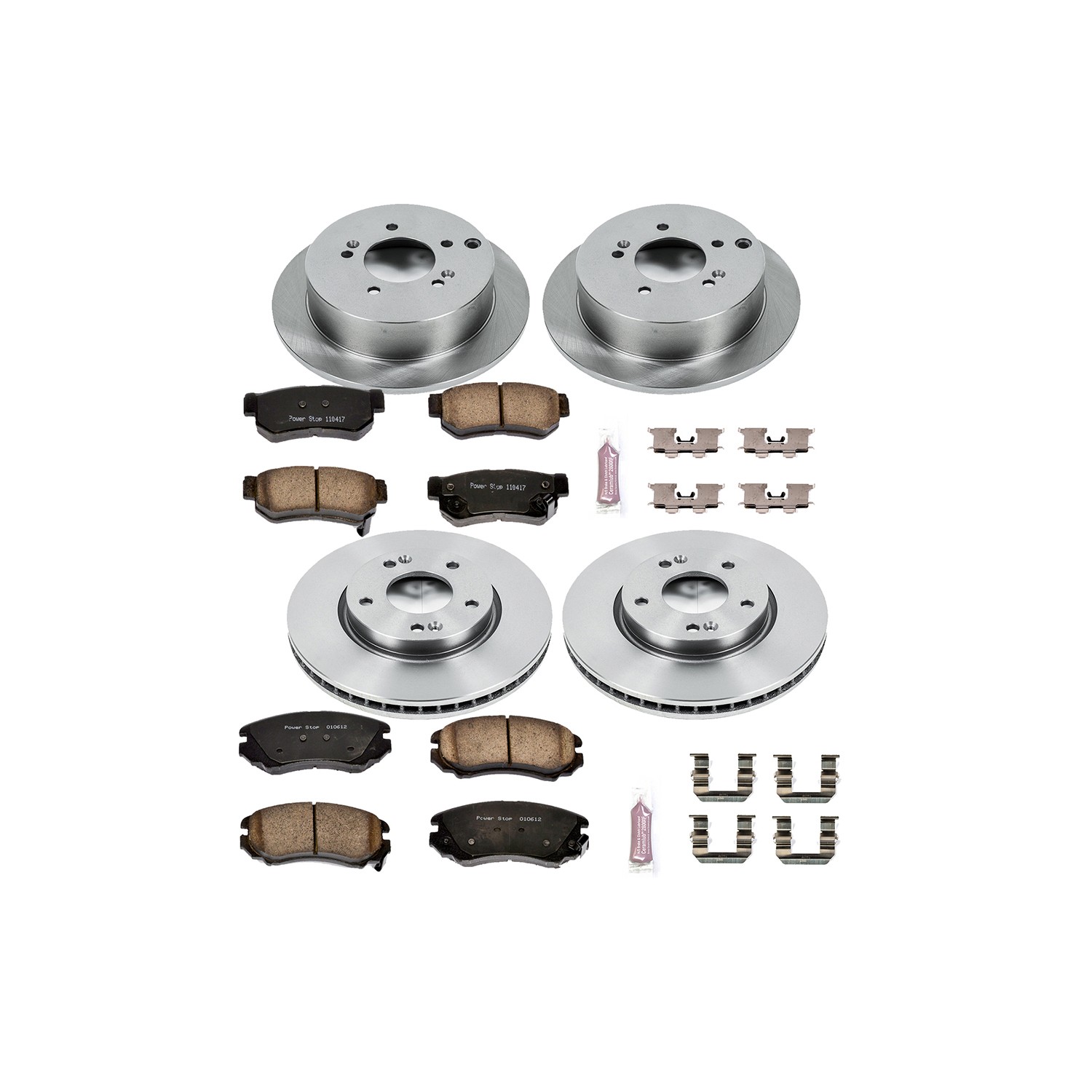 OE Stock Replacement Low-Dust Ceramic Brake Pad and Rotor Kit