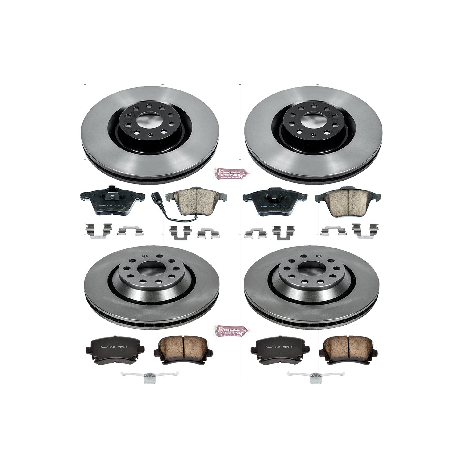 OE Stock Replacement Low-Dust Ceramic Brake Pad and Rotor Kit