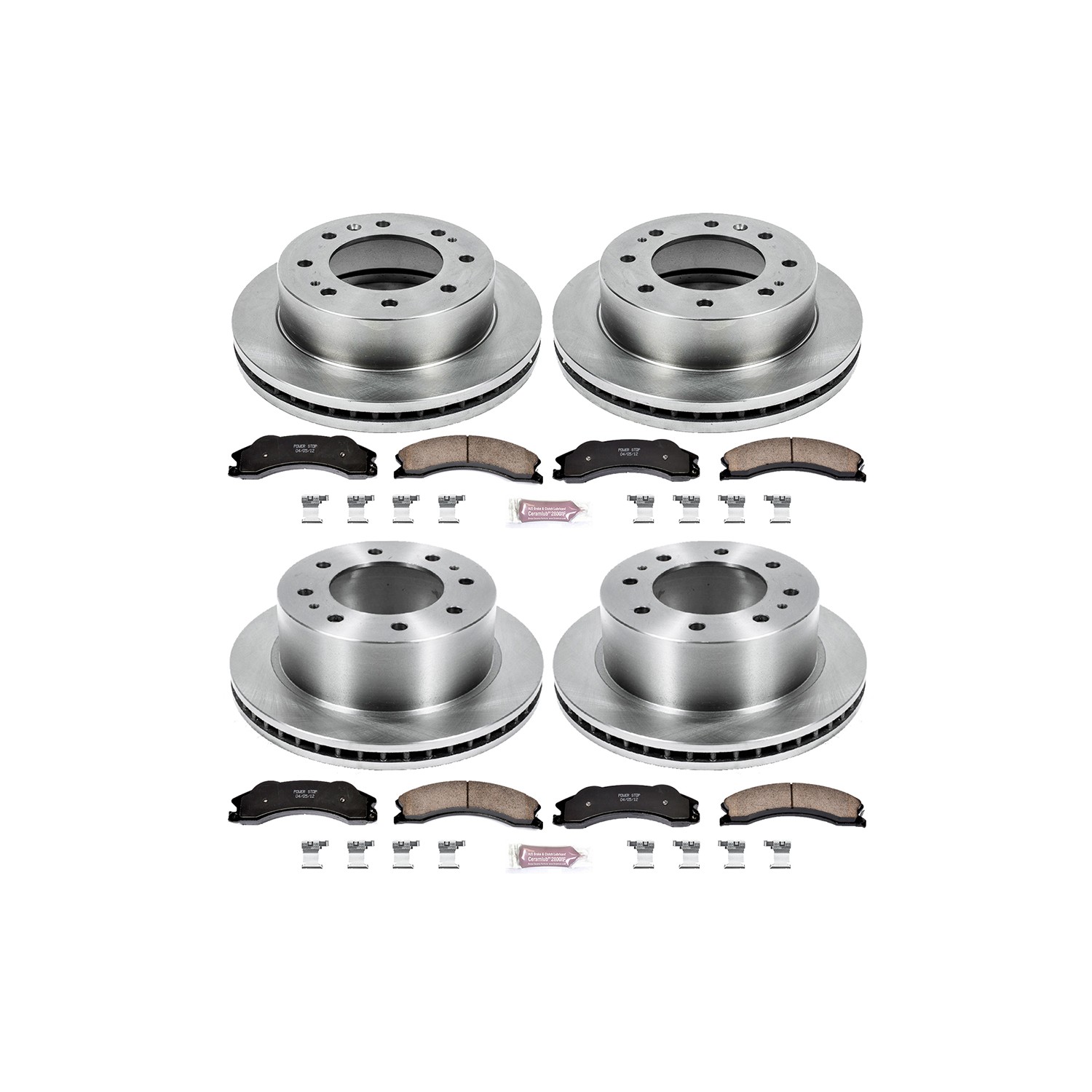 OE Stock Replacement Low-Dust Ceramic Brake Pad and Rotor Kit