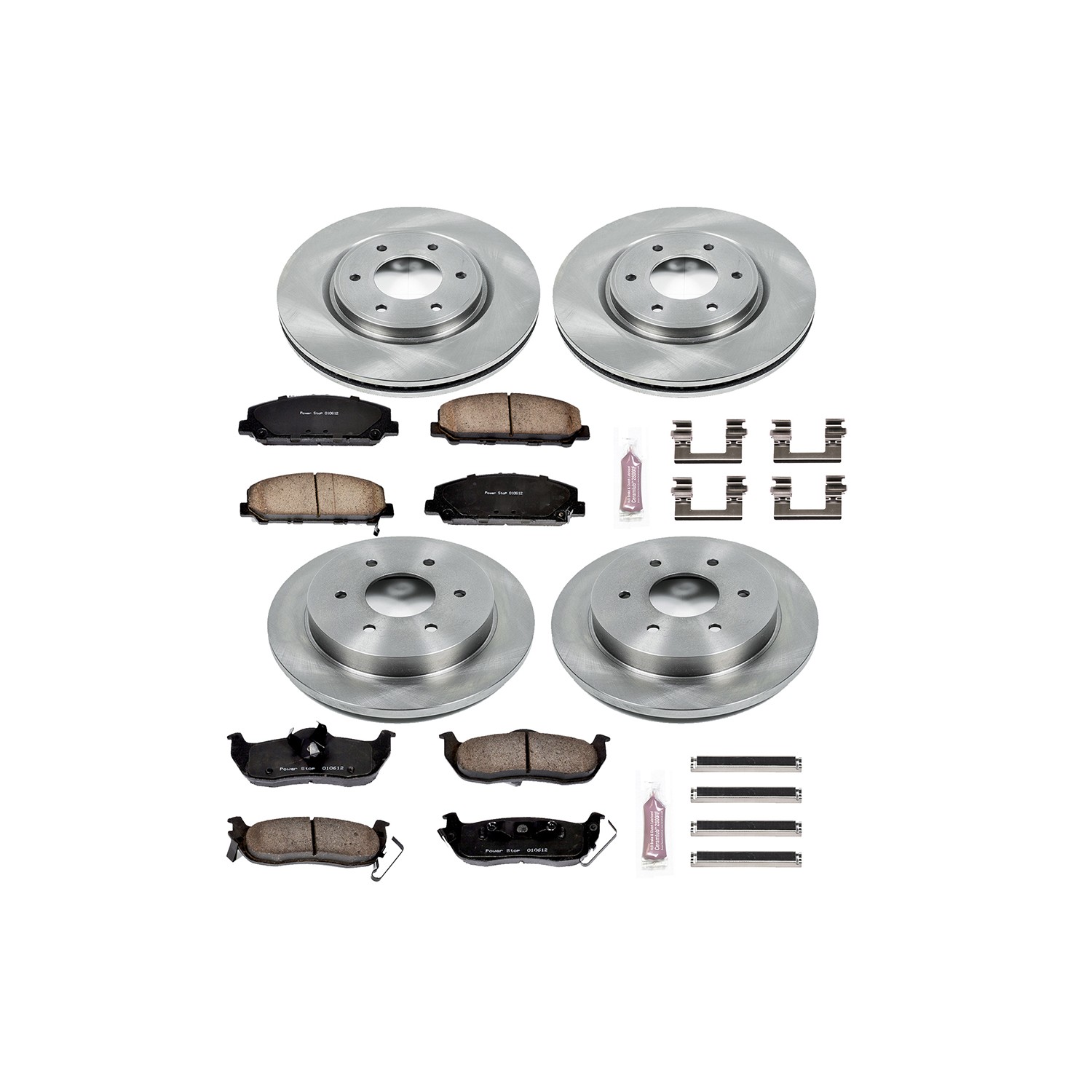 OE Stock Replacement Low-Dust Ceramic Brake Pad and Rotor Kit