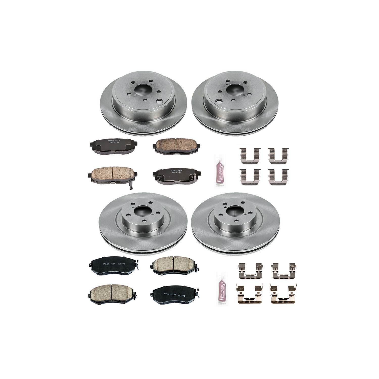OE Stock Replacement Low-Dust Ceramic Brake Pad and Rotor Kit