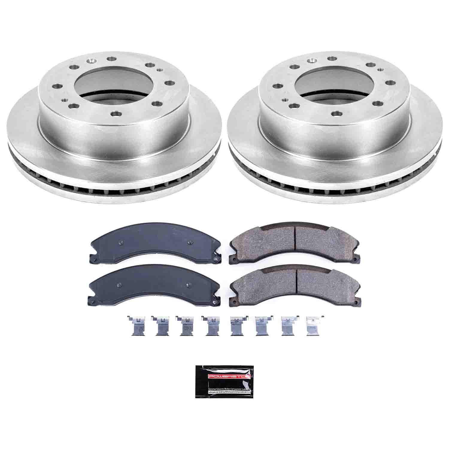 OE Stock Replacement Low-Dust Ceramic Brake Pad and Rotor Kit
