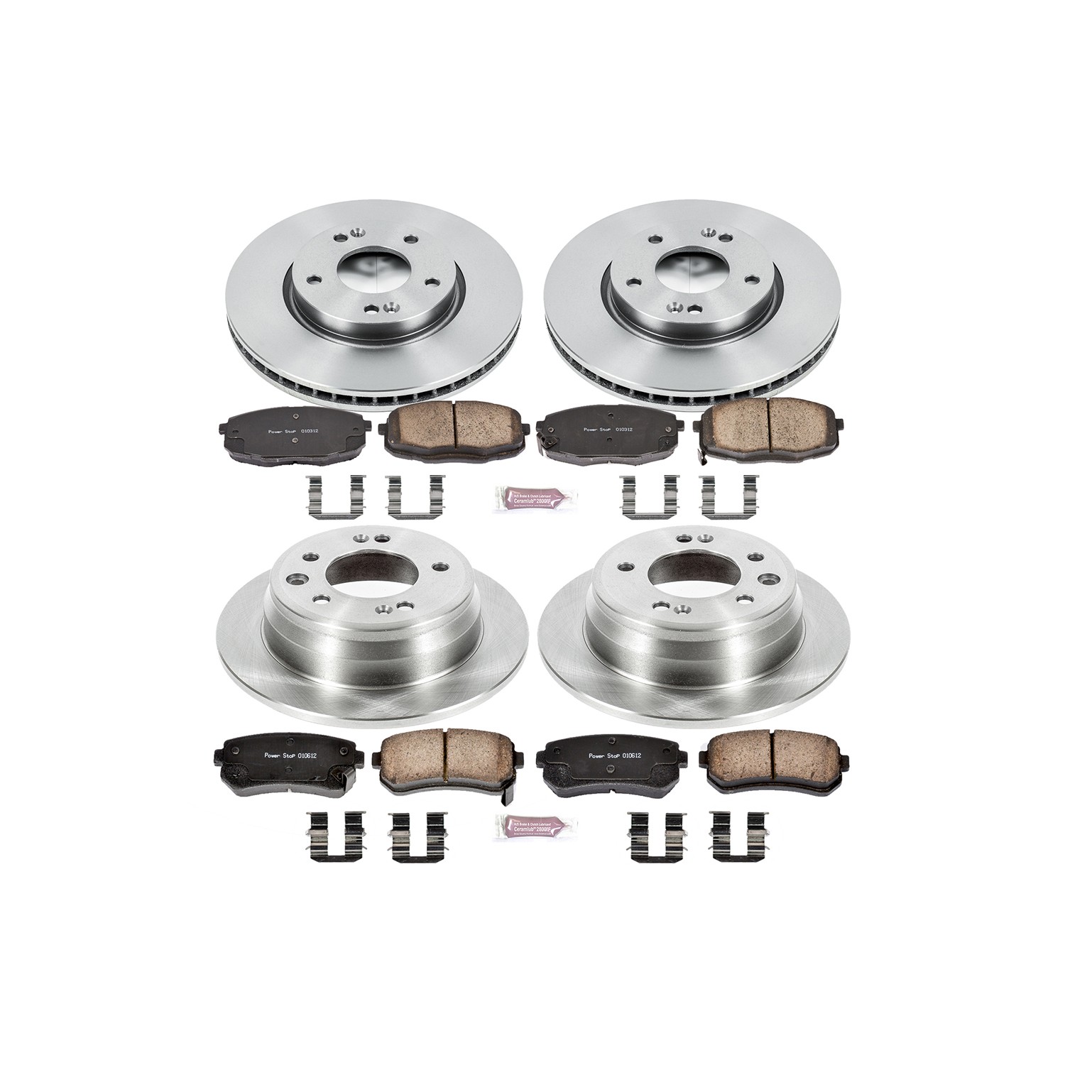 OE Stock Replacement Low-Dust Ceramic Brake Pad and Rotor Kit