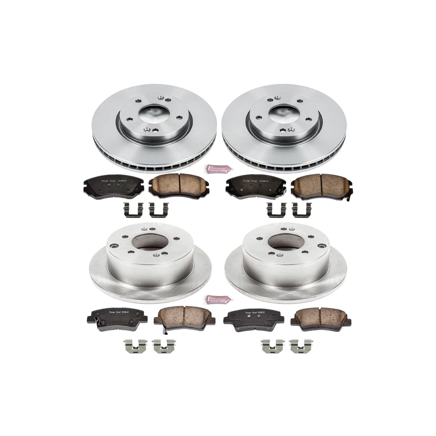 OE Stock Replacement Low-Dust Ceramic Brake Pad and Rotor Kit