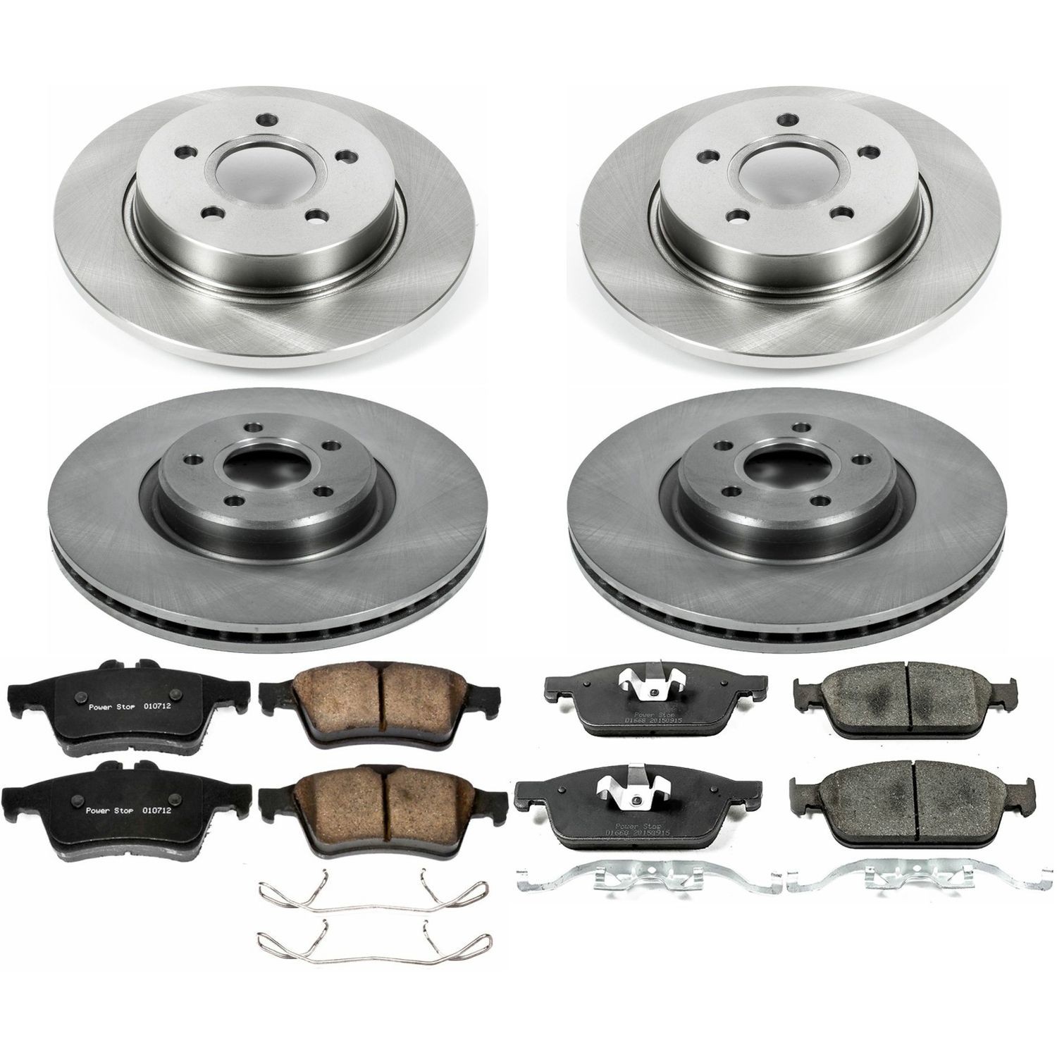 OE Stock Replacement Low-Dust Ceramic Brake Pad and Rotor Kit