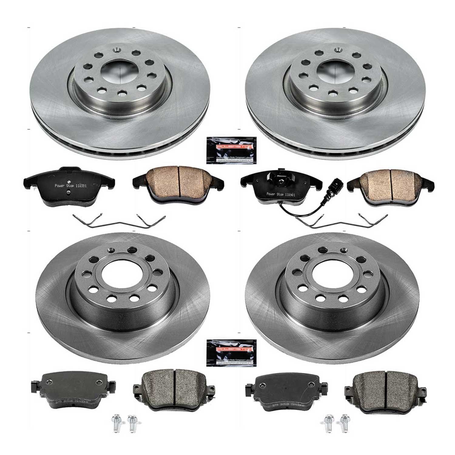 OE Stock Replacement Low-Dust Ceramic Brake Pad and Rotor Kit