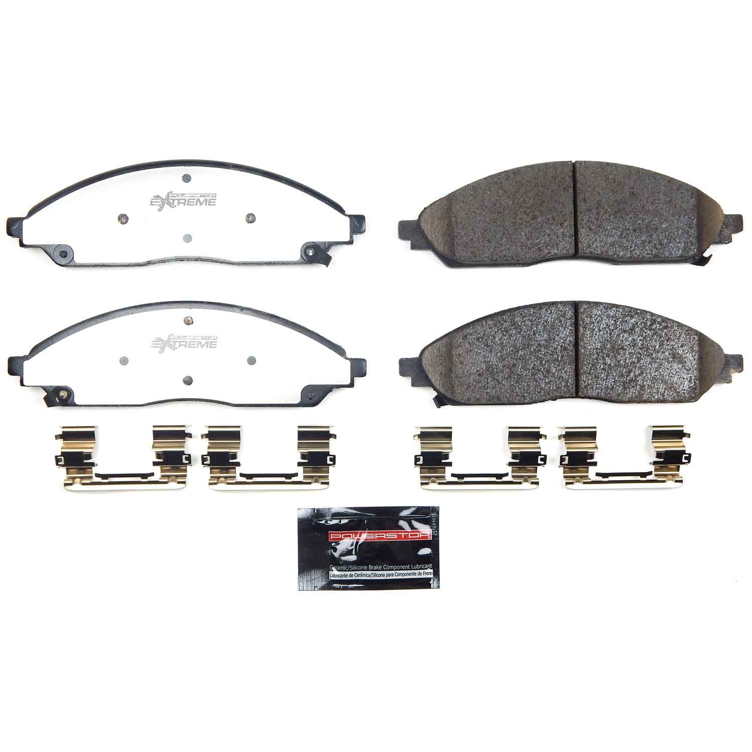 PowerStop - Z36 Truck and SUV Carbon-Fiber Ceramic Brake Pads with Hardware Kit