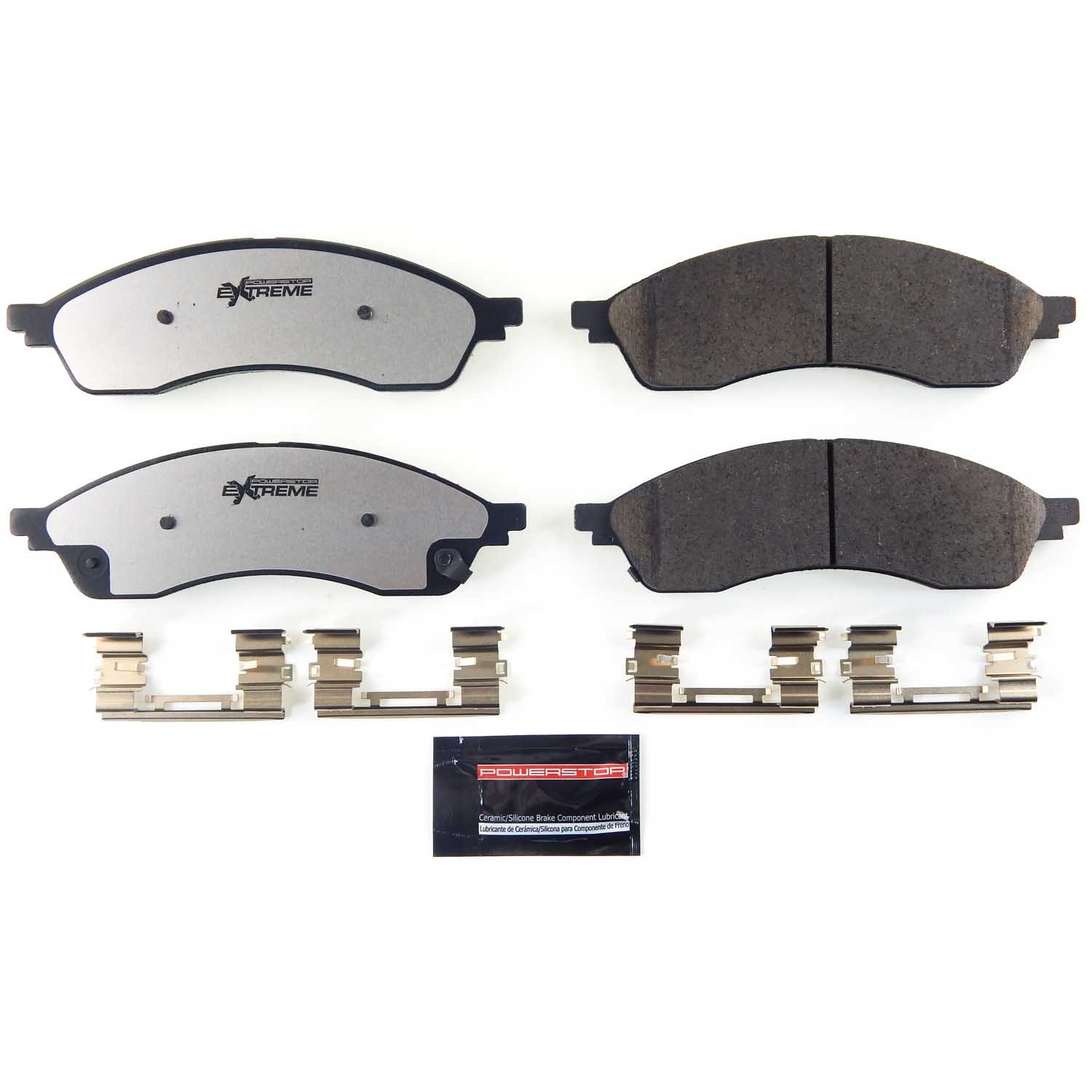 PowerStop - Z36 Truck and SUV Carbon-Fiber Ceramic Brake Pads with Hardware Kit