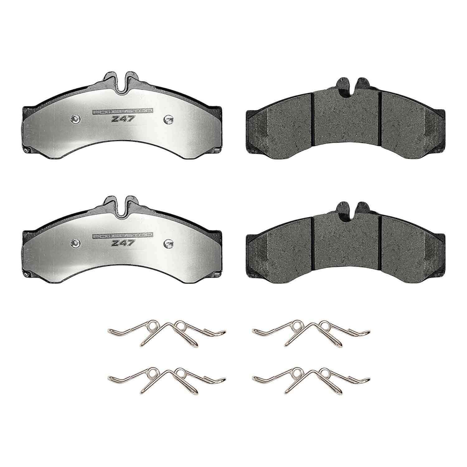 PowerStop - Z47 MD and Fleet Carbon-Fiber Semi-Met Brake Pads with Hardware Kit