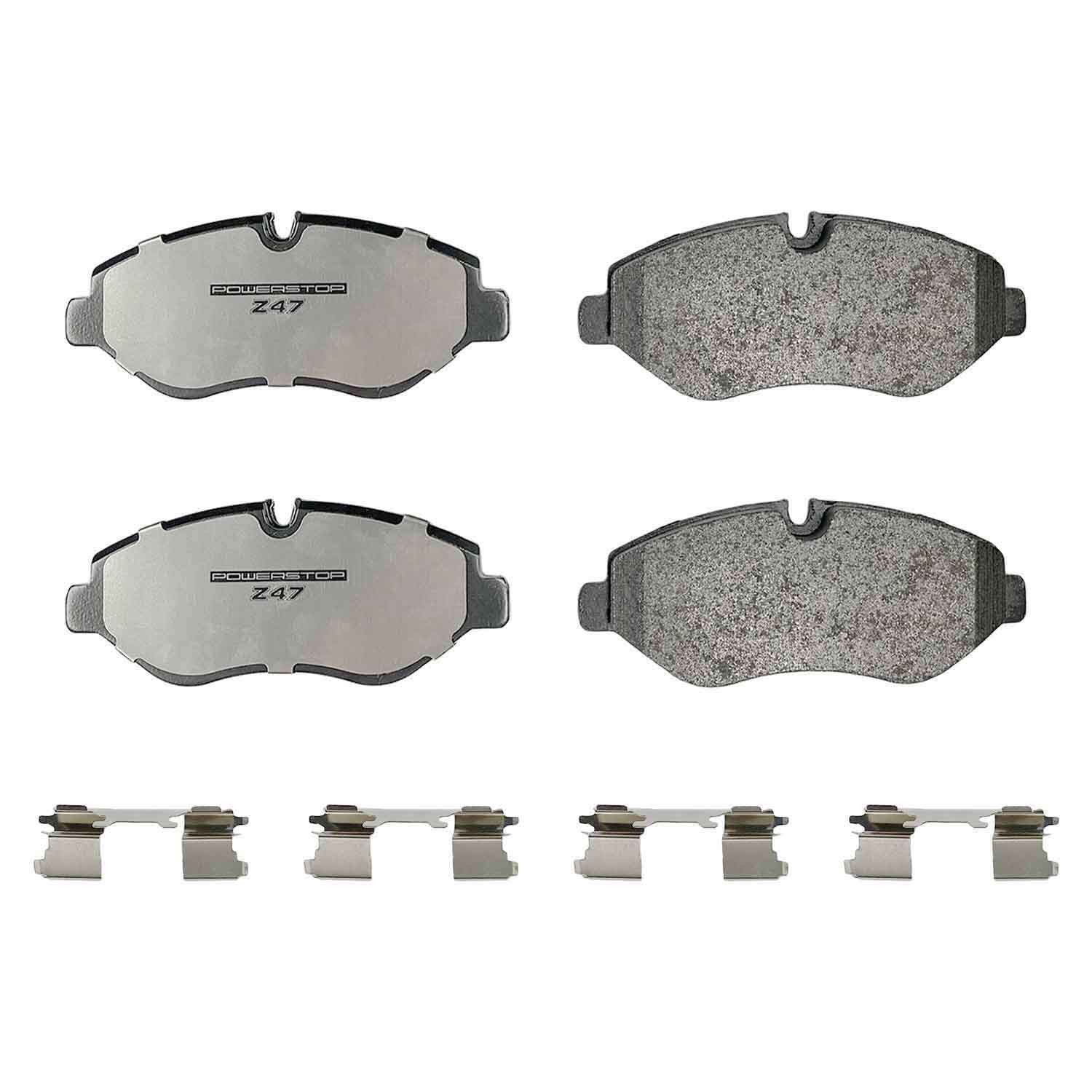 PowerStop - Z47 MD and Fleet Carbon-Fiber Semi-Met Brake Pads with Hardware Kit