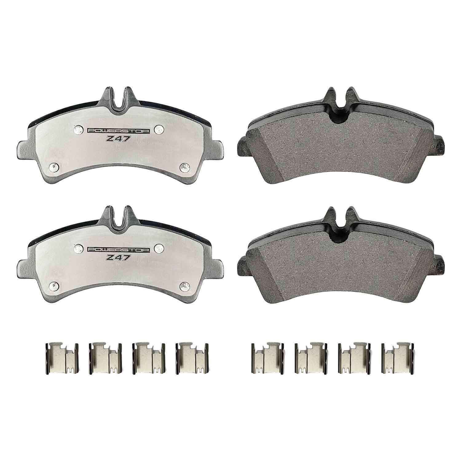 PowerStop - Z47 MD and Fleet Carbon-Fiber Semi-Met Brake Pads with Hardware Kit