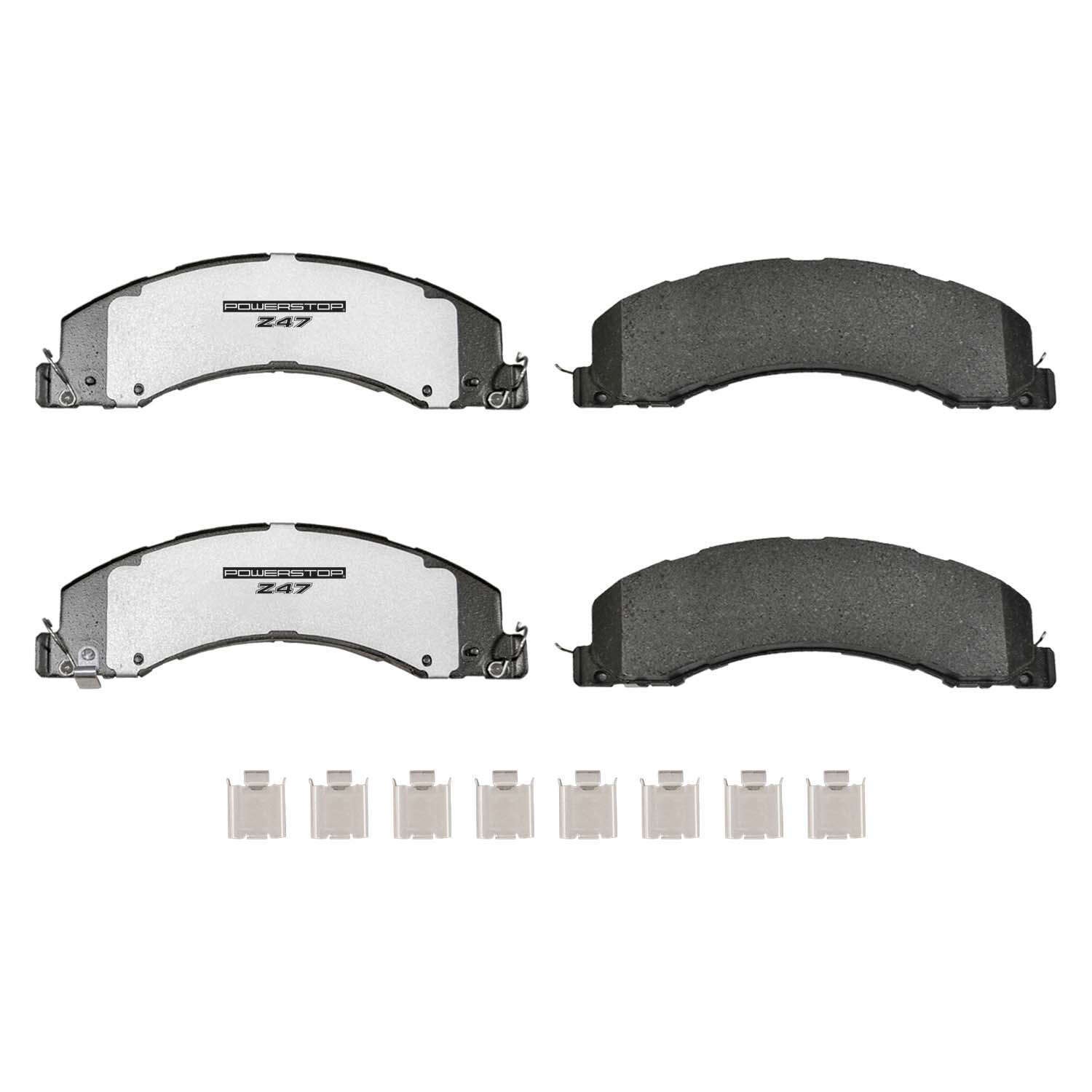PowerStop - Z47 MD and Fleet Carbon-Fiber Semi-Met Brake Pads with Hardware Kit