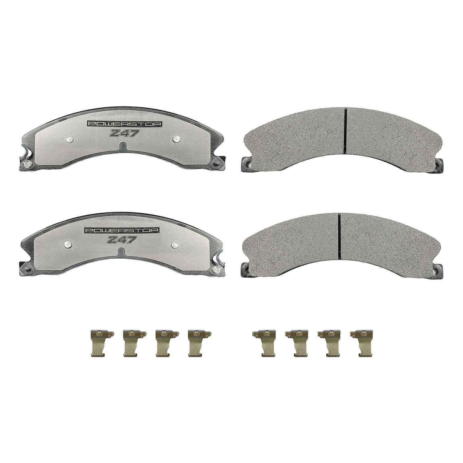 PowerStop - Z47 MD and Fleet Carbon-Fiber Semi-Met Brake Pads with Hardware Kit