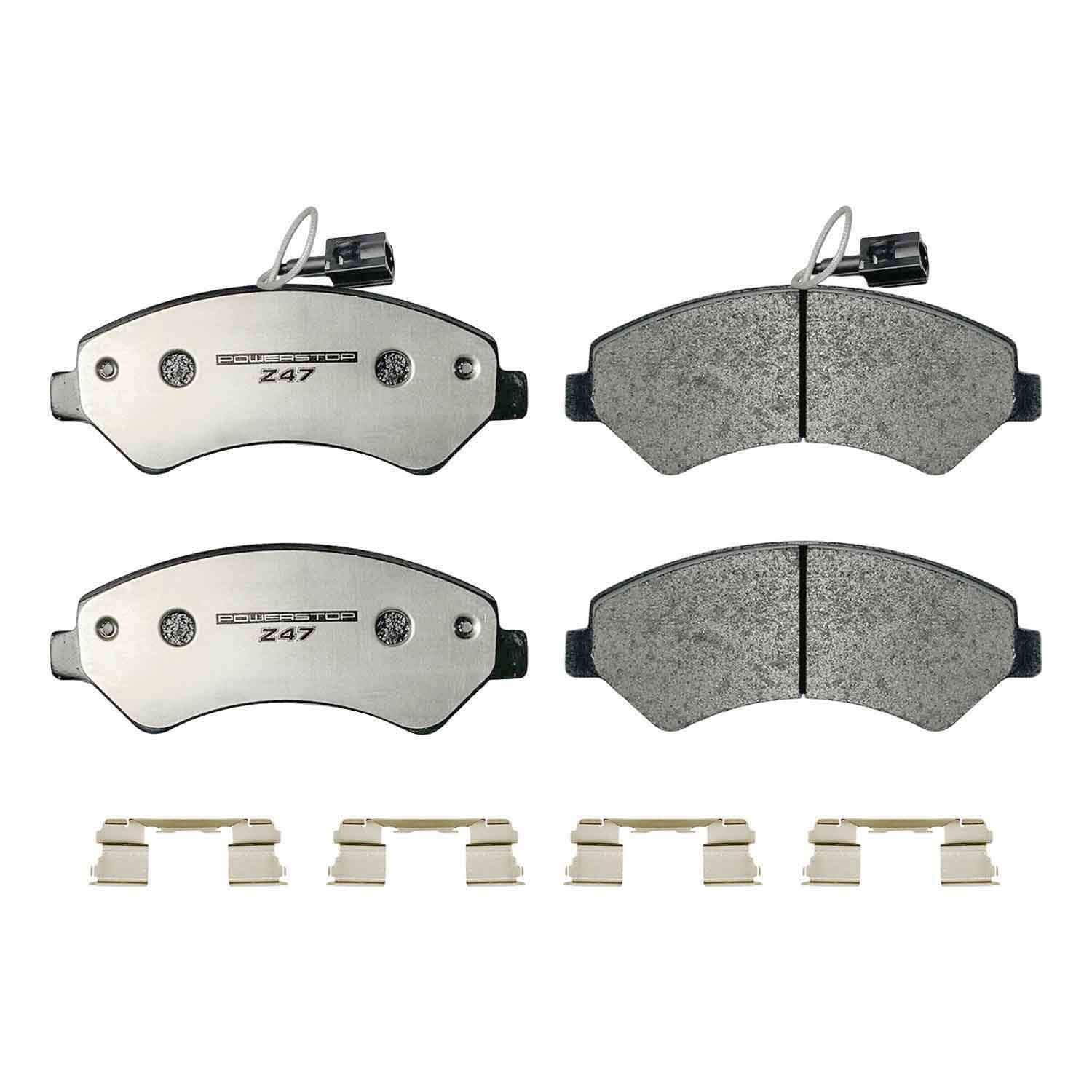 PowerStop - Z47 MD and Fleet Carbon-Fiber Semi-Met Brake Pads with Hardware Kit