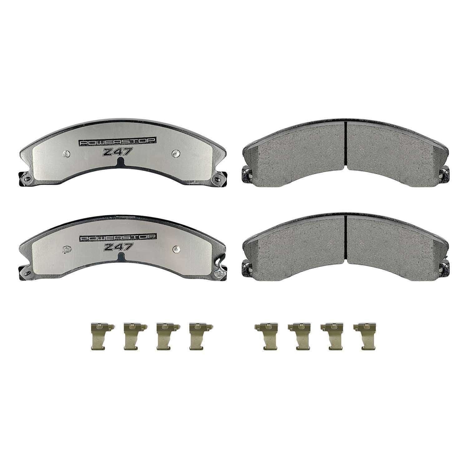 PowerStop - Z47 MD and Fleet Carbon-Fiber Semi-Met Brake Pads with Hardware Kit