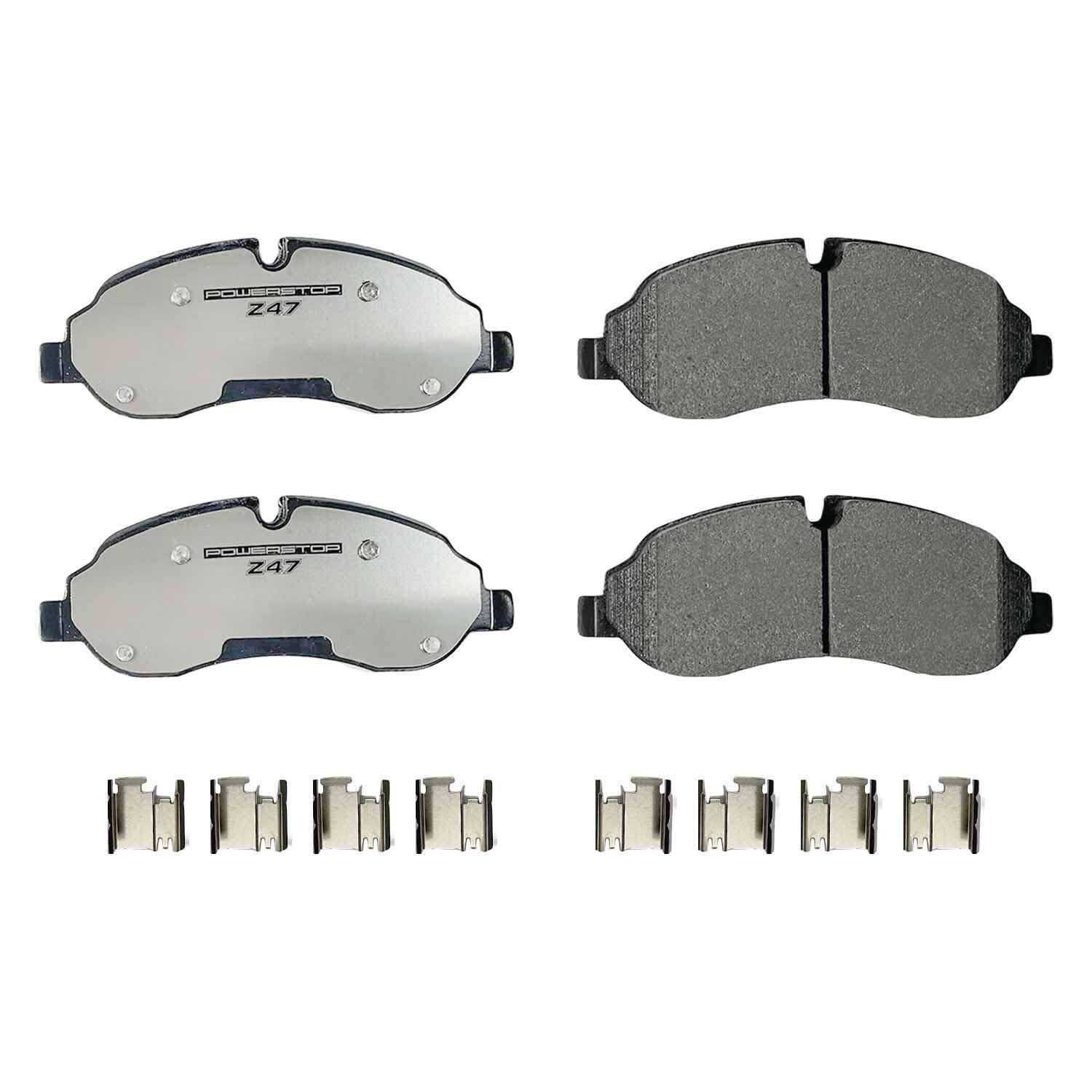 PowerStop - Z47 MD and Fleet Carbon-Fiber Semi-Met Brake Pads with Hardware Kit