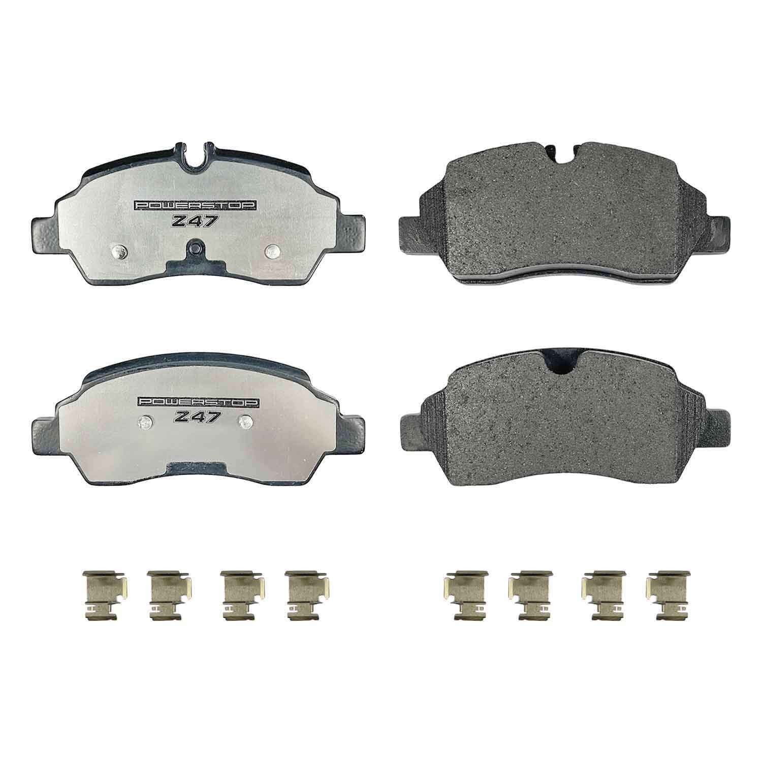 PowerStop - Z47 MD and Fleet Carbon-Fiber Semi-Met Brake Pads with Hardware Kit
