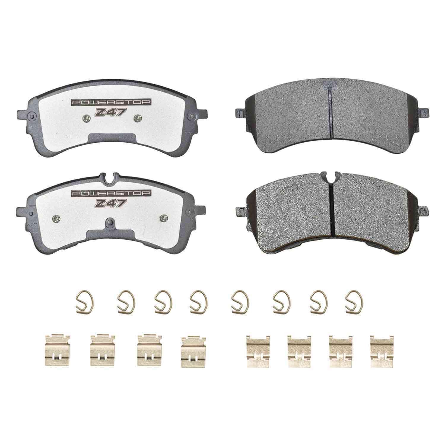 PowerStop - Z47 MD and Fleet Carbon-Fiber Semi-Met Brake Pads with Hardware Kit