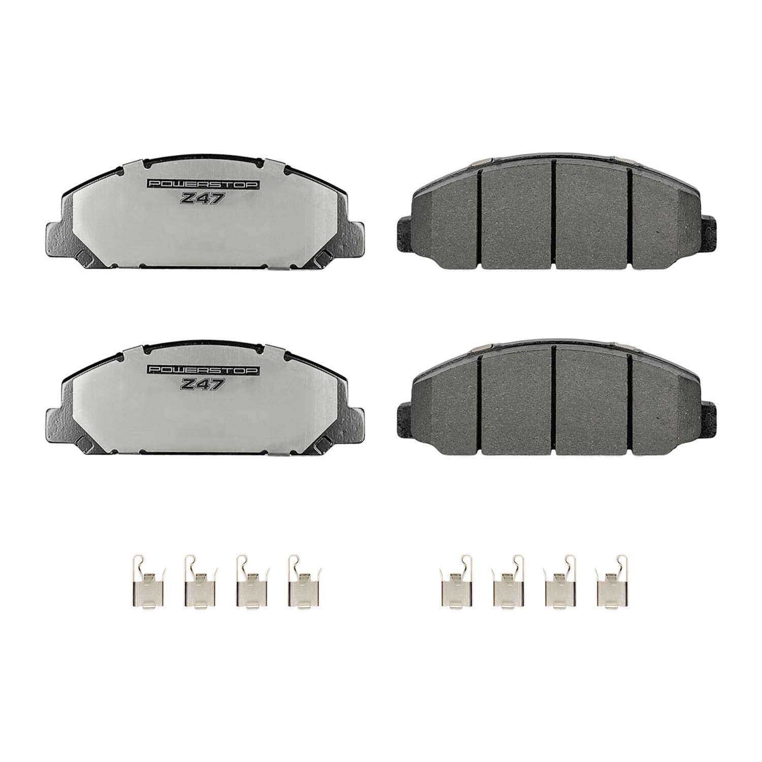 PowerStop - Z47 MD and Fleet Carbon-Fiber Semi-Met Brake Pads with Hardware Kit