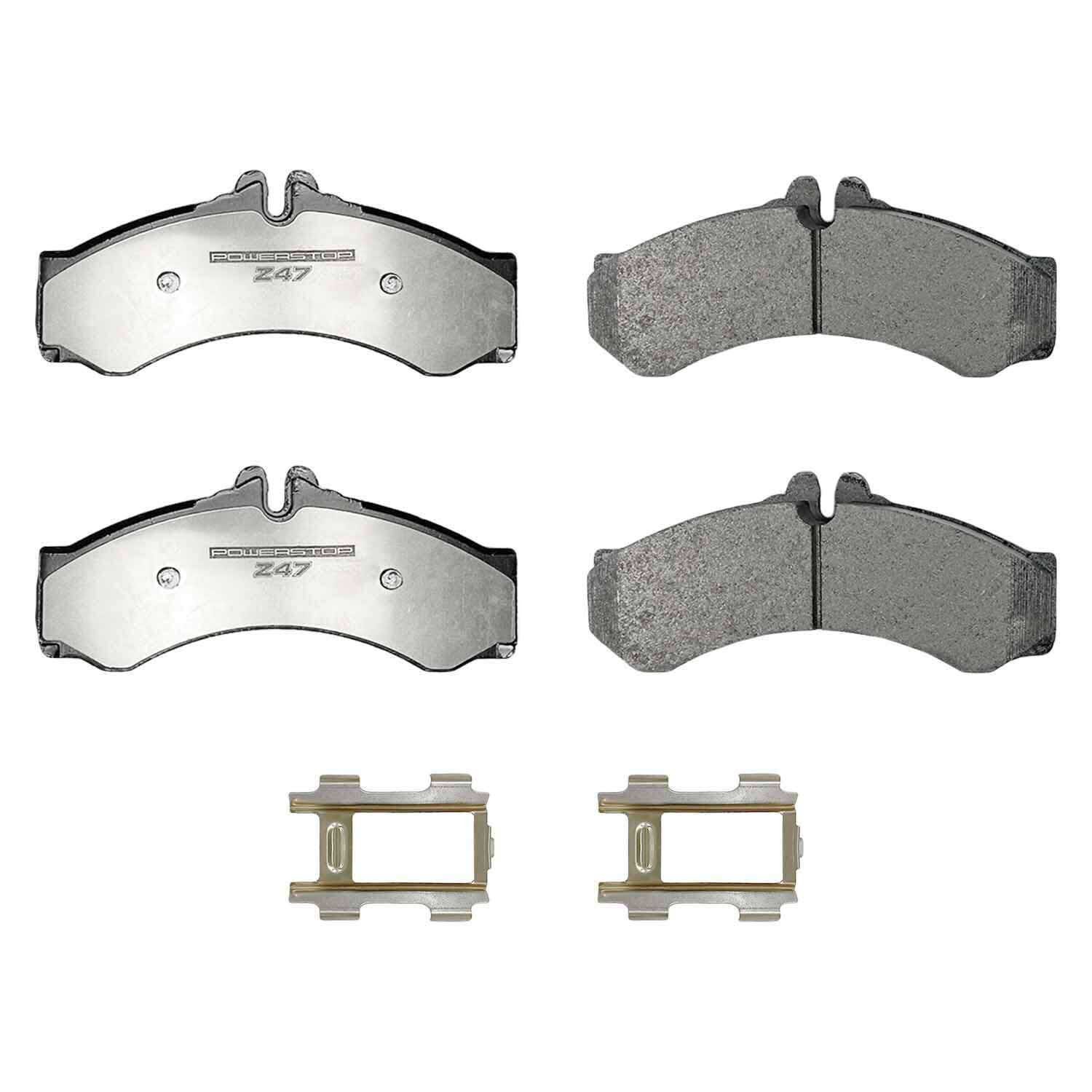 PowerStop - Z47 MD and Fleet Carbon-Fiber Semi-Met Brake Pads with Hardware Kit