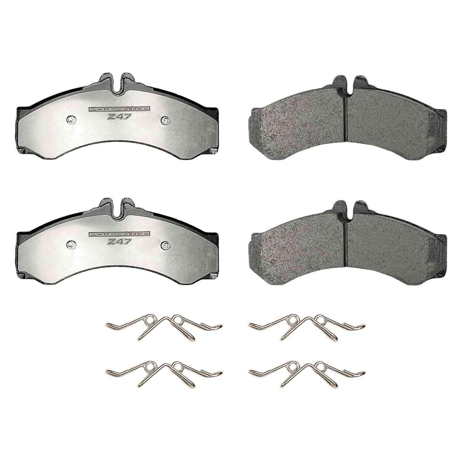 PowerStop - Z47 MD and Fleet Carbon-Fiber Semi-Met Brake Pads with Hardware Kit