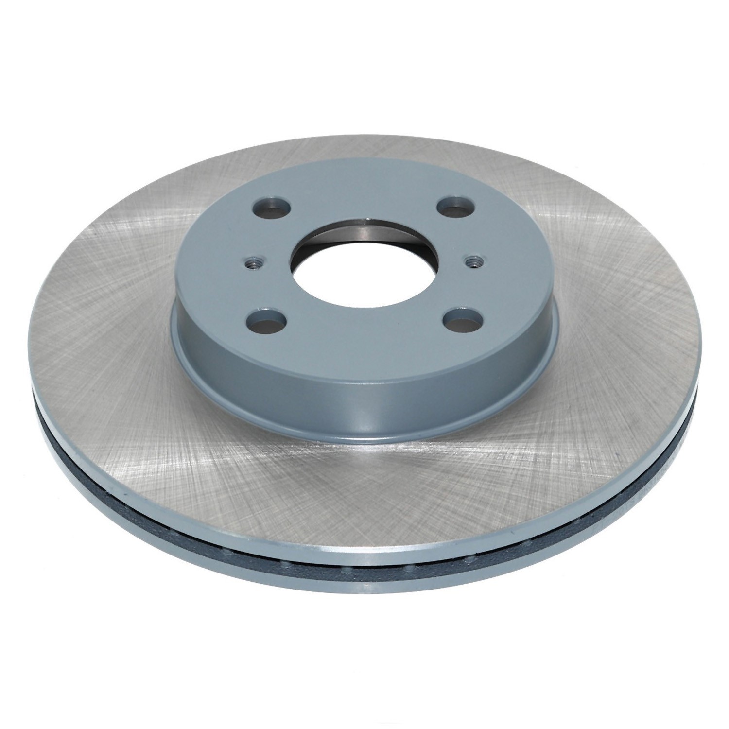 Coated on hat and edge; non-directional swirl finish