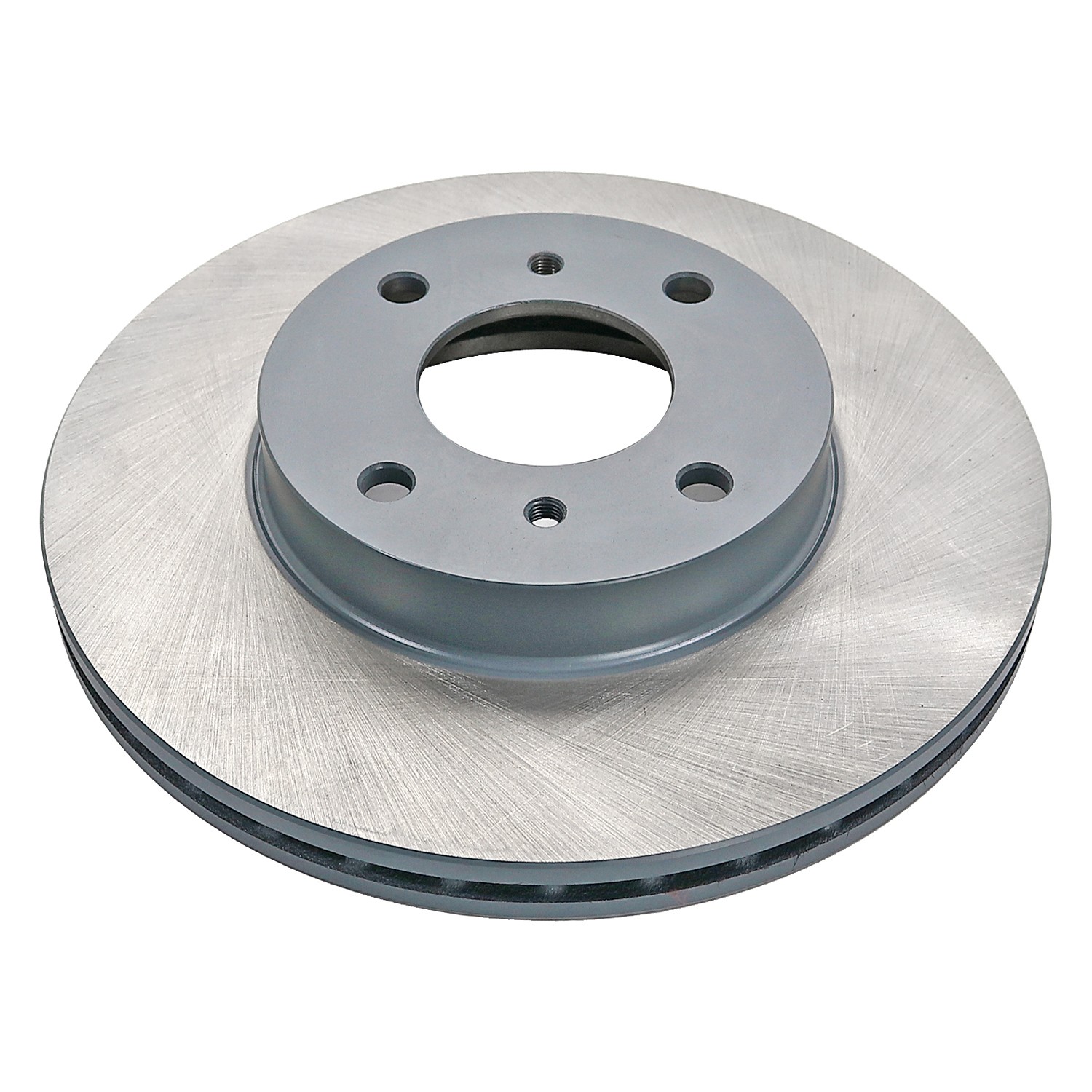 Coated on hat and edge; non-directional swirl finish