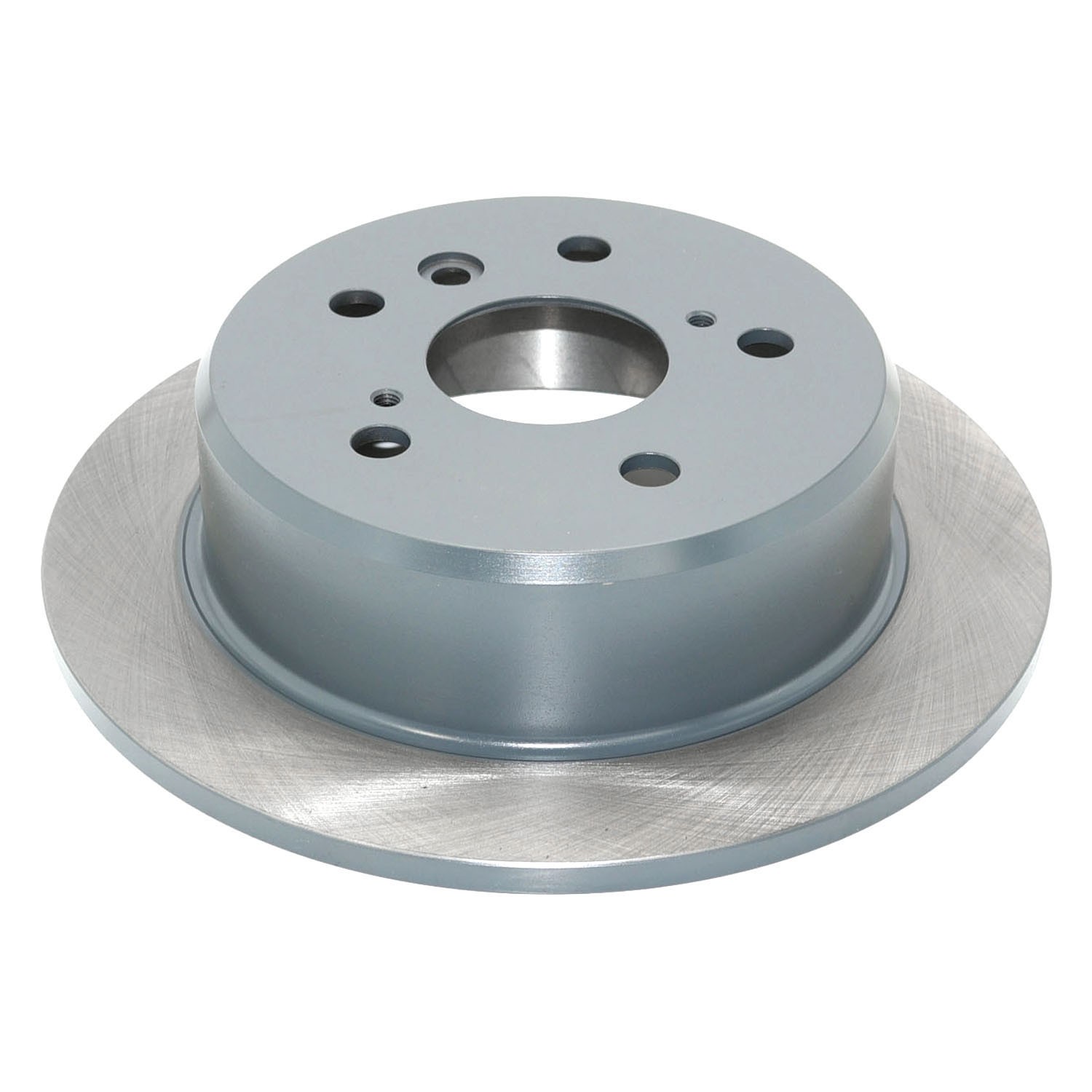 Coated on hat and edge; non-directional swirl finish